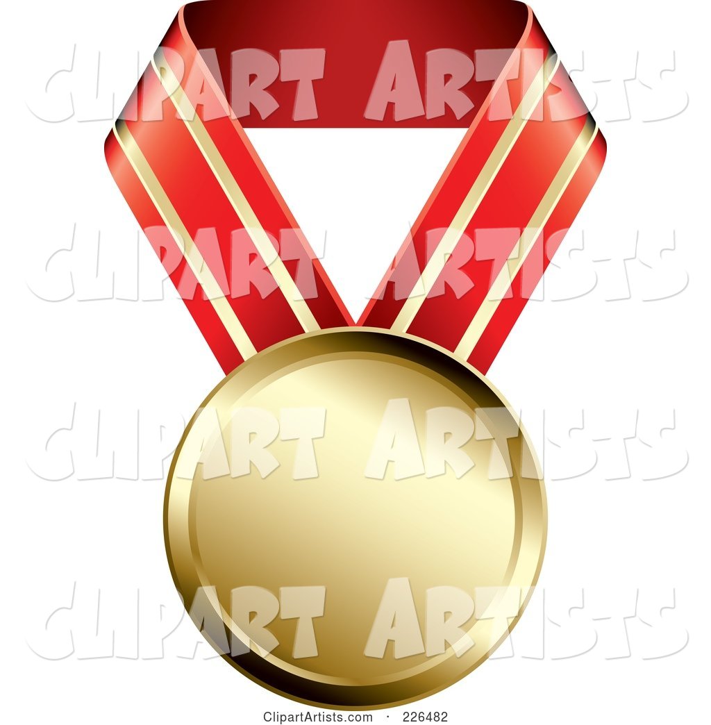 Gold Medal on a Red and Gold Ribbon