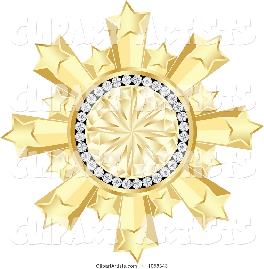 Golden Diamond Star Burst Frame