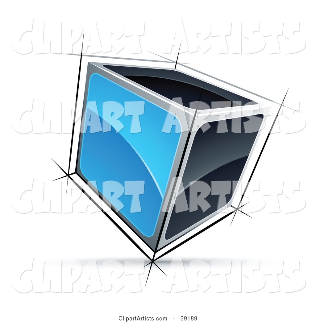 Pre-Made Logo of a Cube with Blue and Black Sides