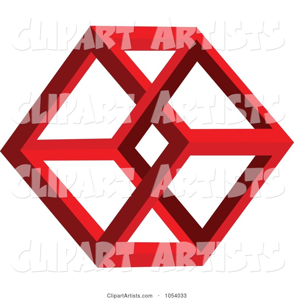 Red Hexagon Shape Logo