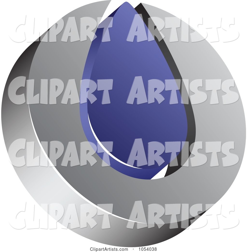 Silver and Blue Droplet Logo