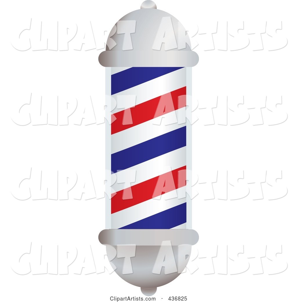 White, Blue and Red Barbers Pole