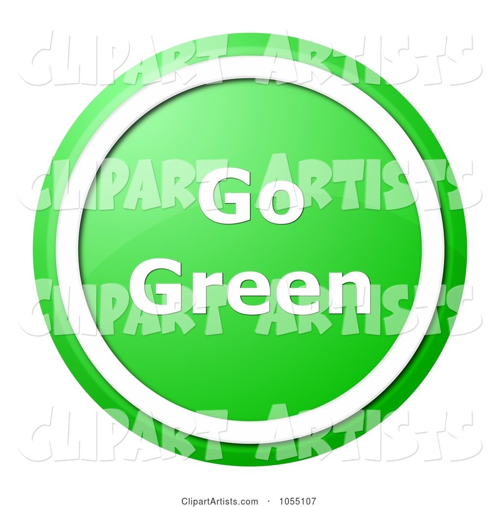 A Green and White Go Green Button
