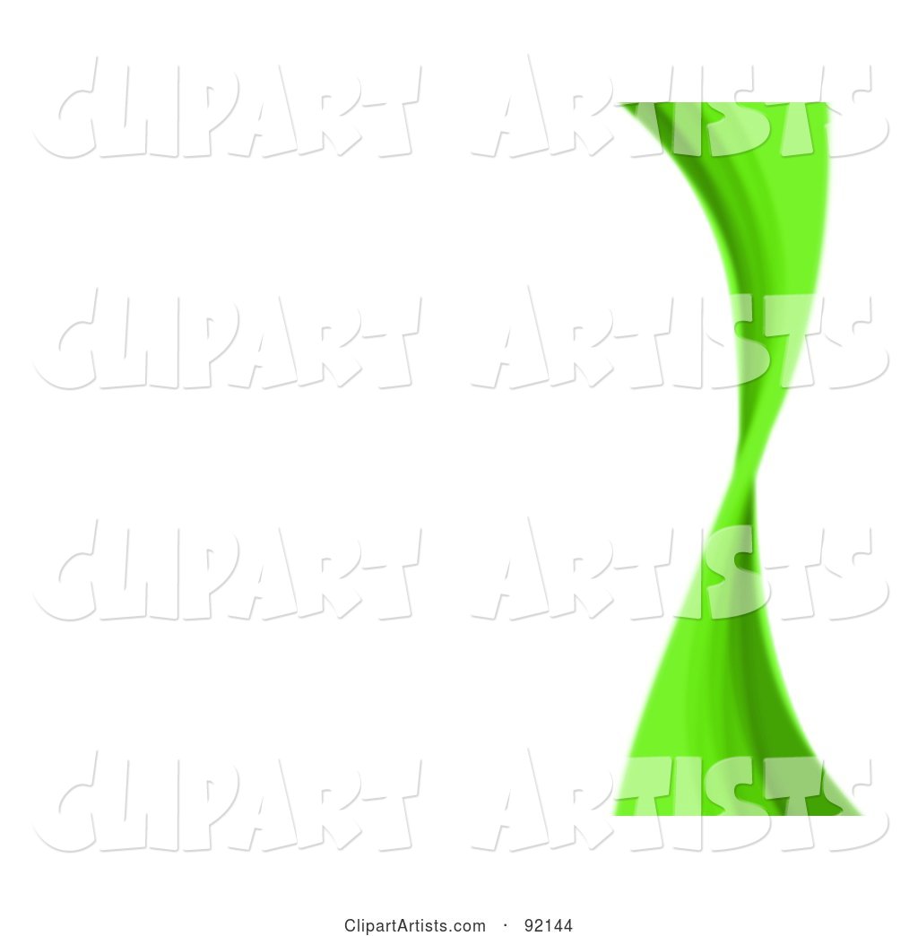 Background of a Green Swoosh over White