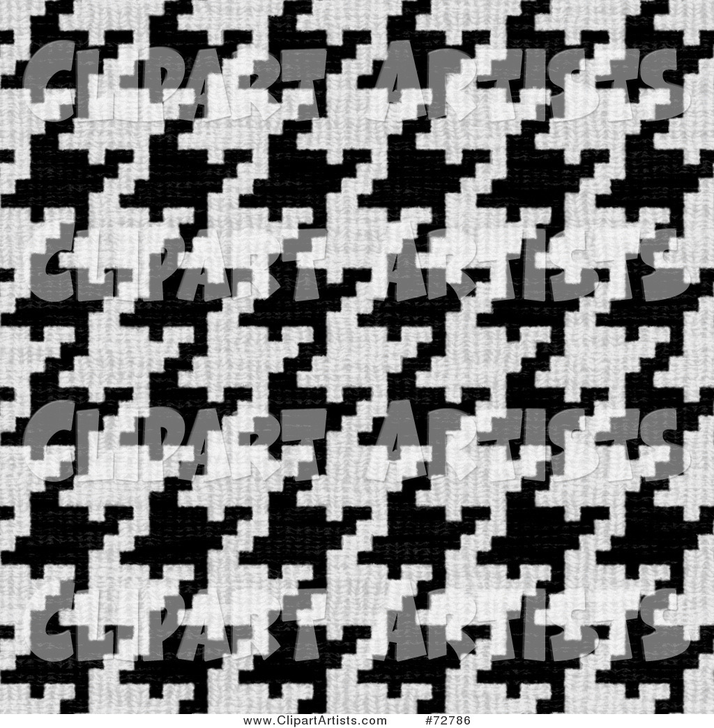 Black and White Hounds Tooth Fabric Texture Background