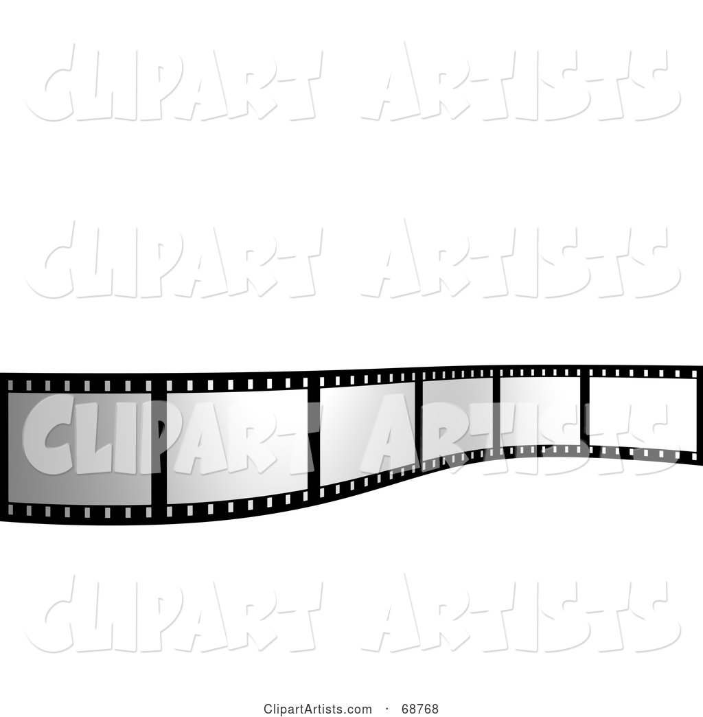 Blank Film Strip Standing up over White