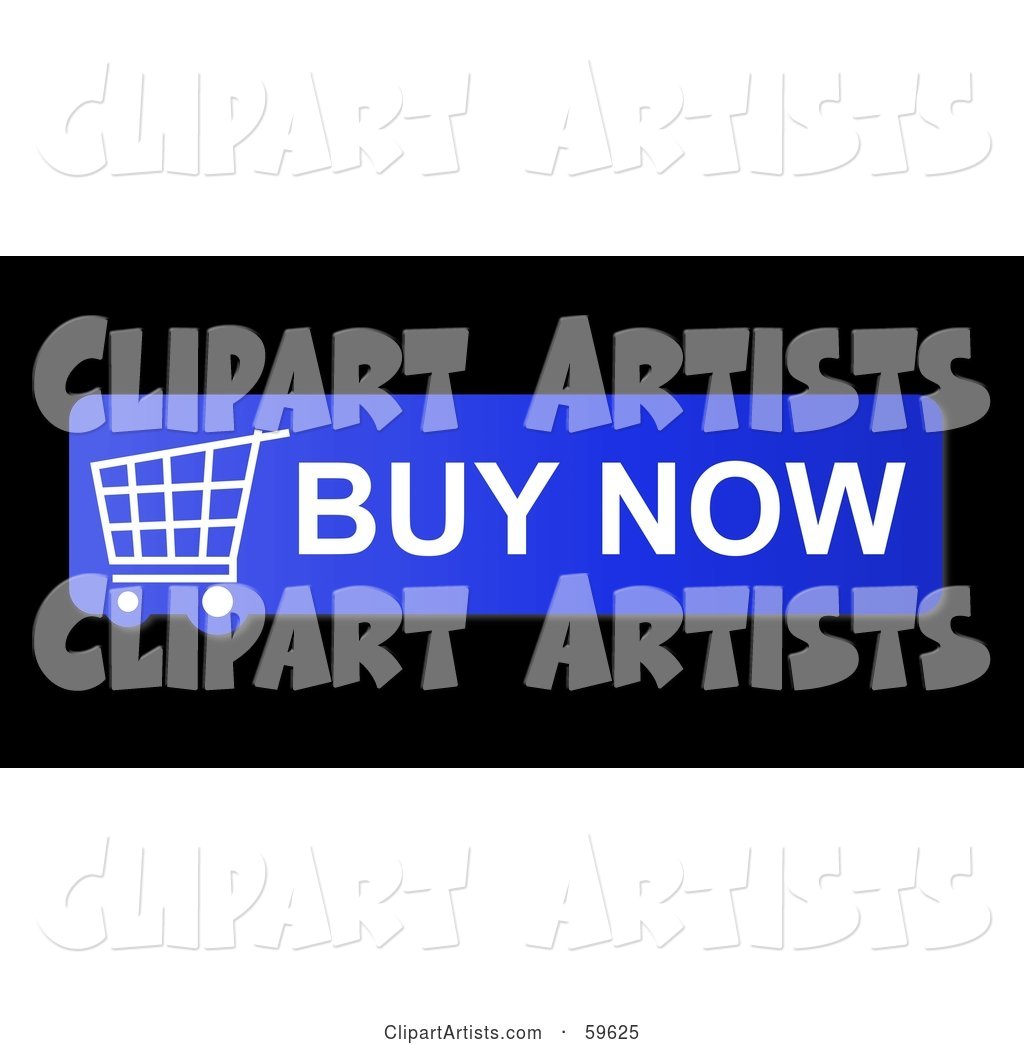 Blue Buy Now Shopping Cart Button Icon on Black