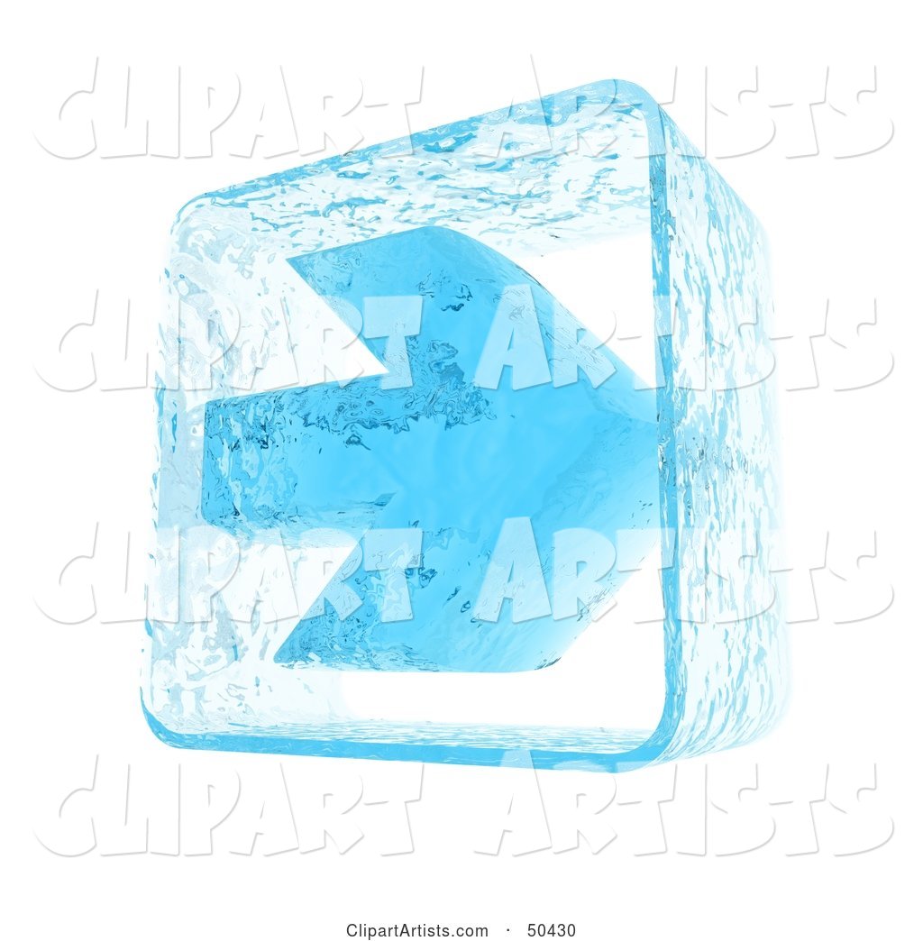 Blue Ice Arrow Pointing Right