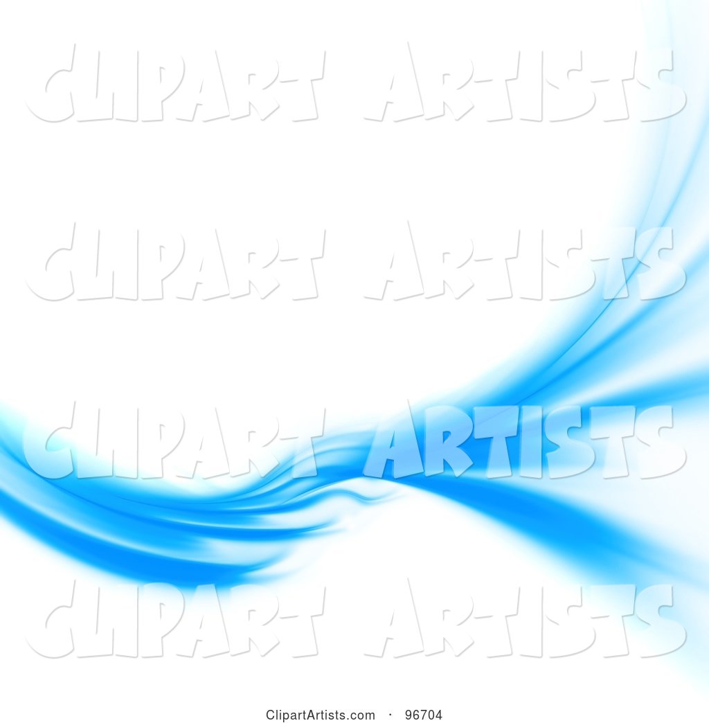 Blue Swoosh Turning and Spreading over White
