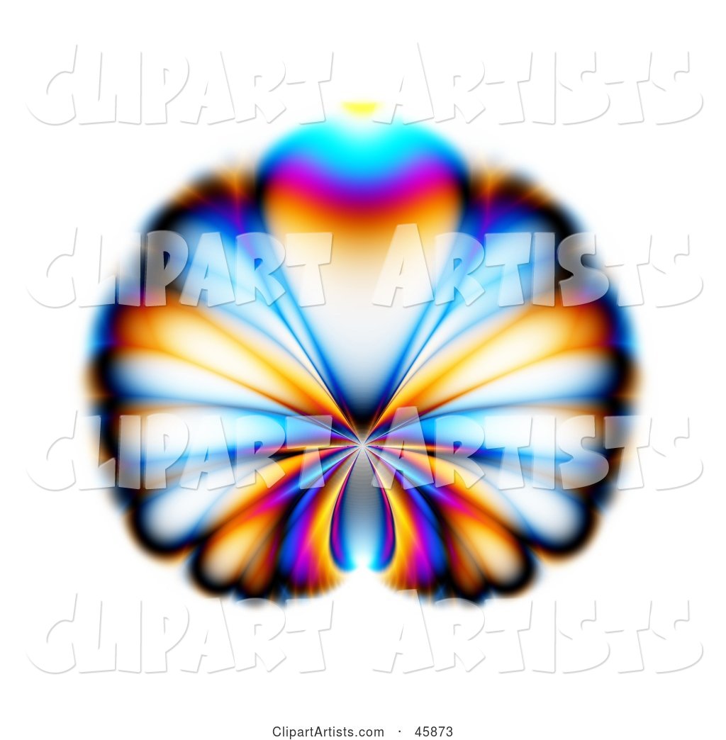 Colorful Butterfly or Peacock Fractal Design on White