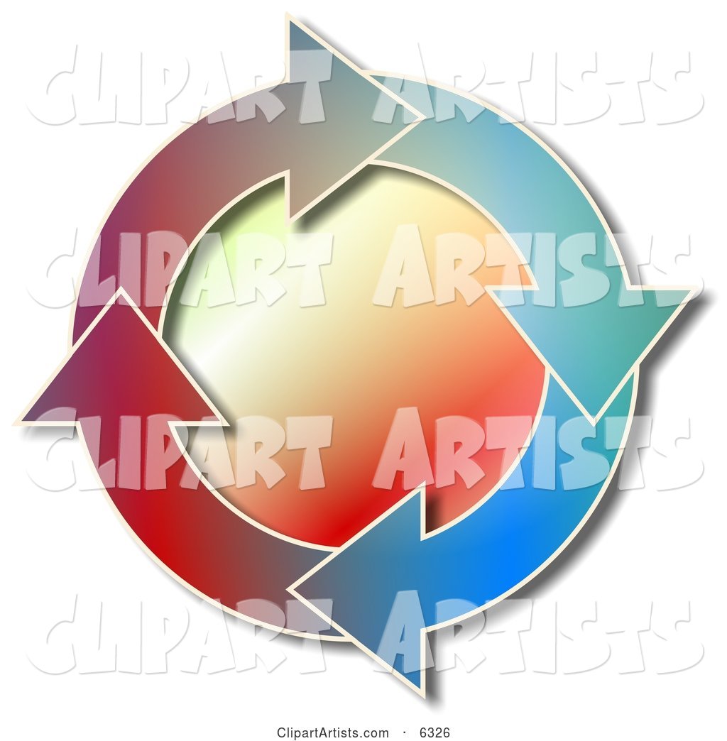 Colorful Recycle Arrows Moving in a Circular Clockwise Motion