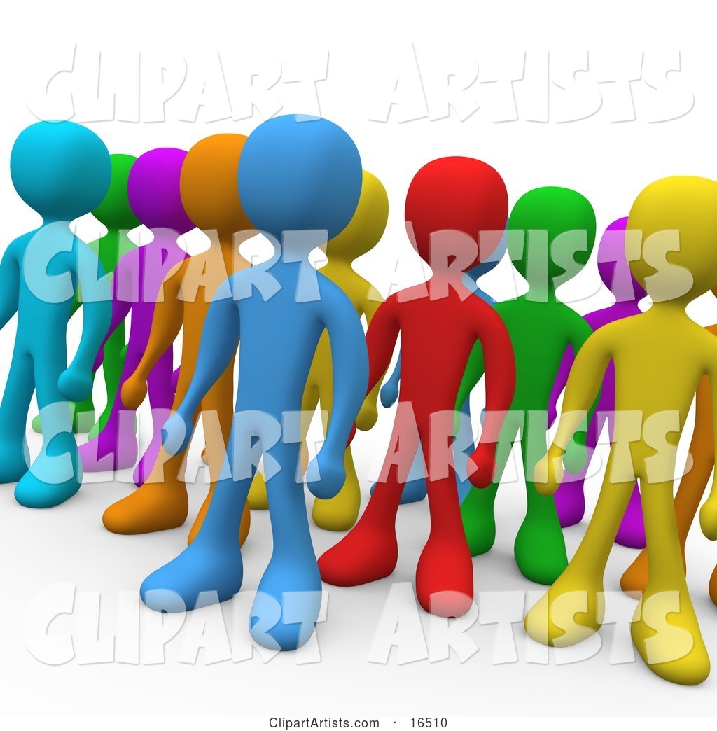 Crowd of Diverse and Different Colored People Standing in a Group