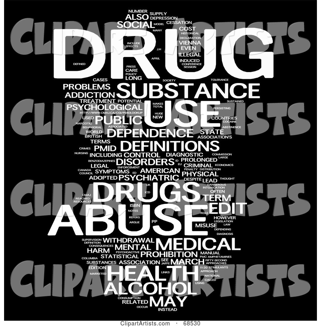 Drug Word Collage - Version 1