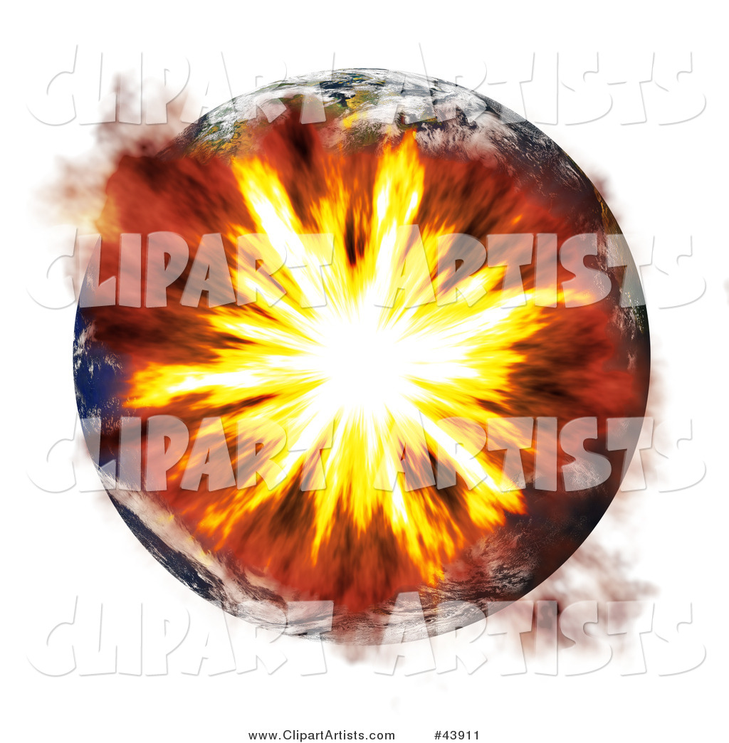 Earth Exploding During a Terrorist Bombing or Nuclear War