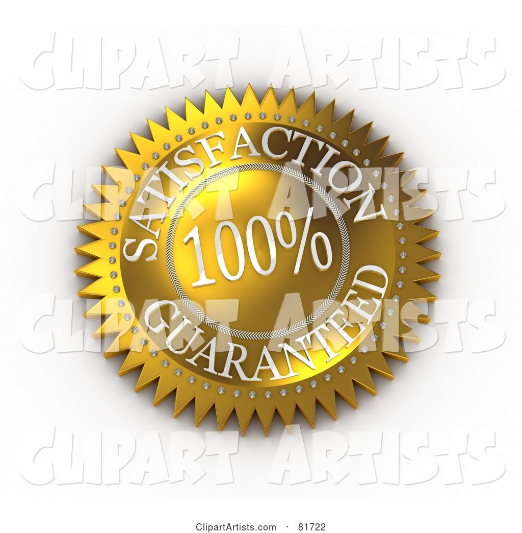 Gold 100 Percent Satisfaction Guarantee Label Seal