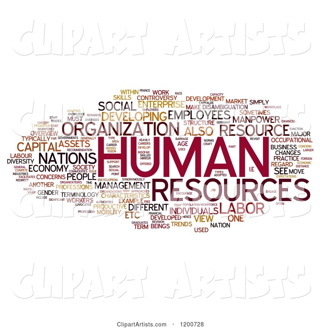 Human Resources Word Collage on White