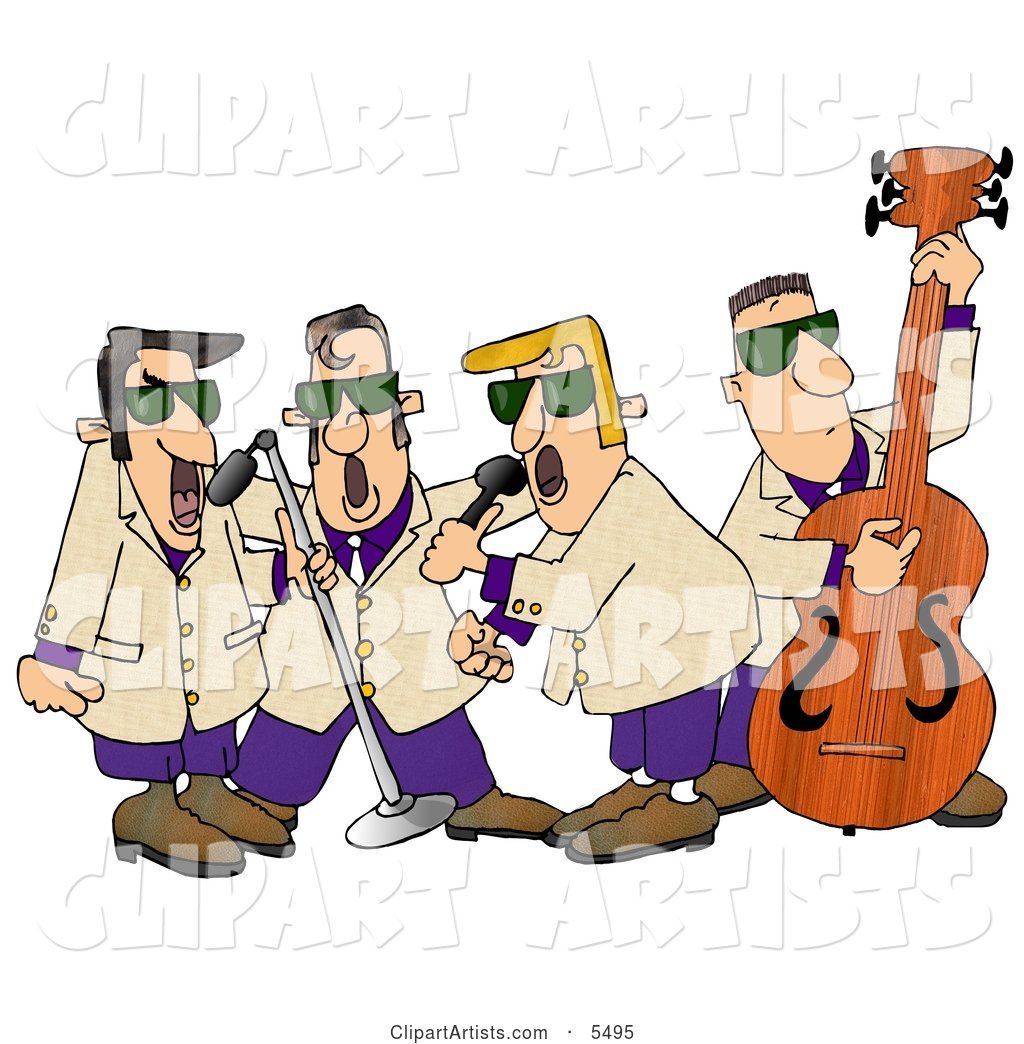 Musicians Playing 1950's Style Blues Music Clipart by Dennis Cox (djart)
