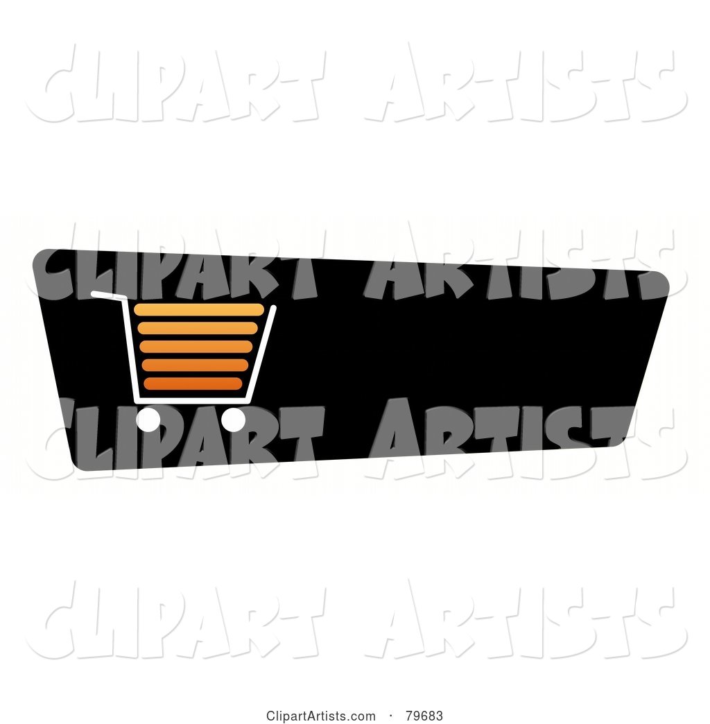 Orange Shopping Cart on a Black Checkout Website Button