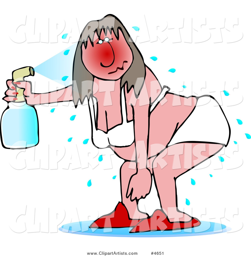Overweight Woman Having a Hot Flash from the Hot Summer Weather