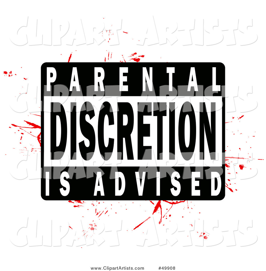 Parental Discretion Is Advised Label on Red Grunge on White