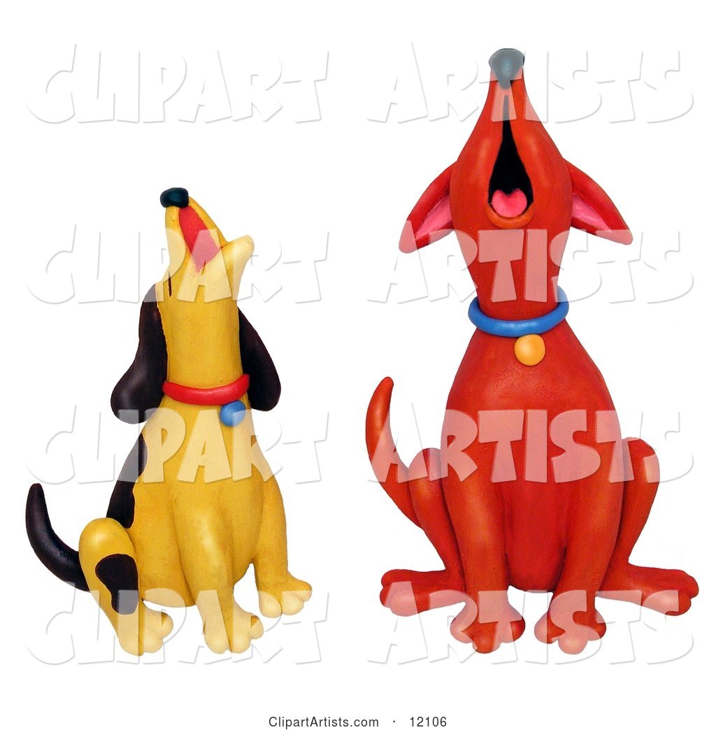 Red Dog and Yellow Dog Howling Together