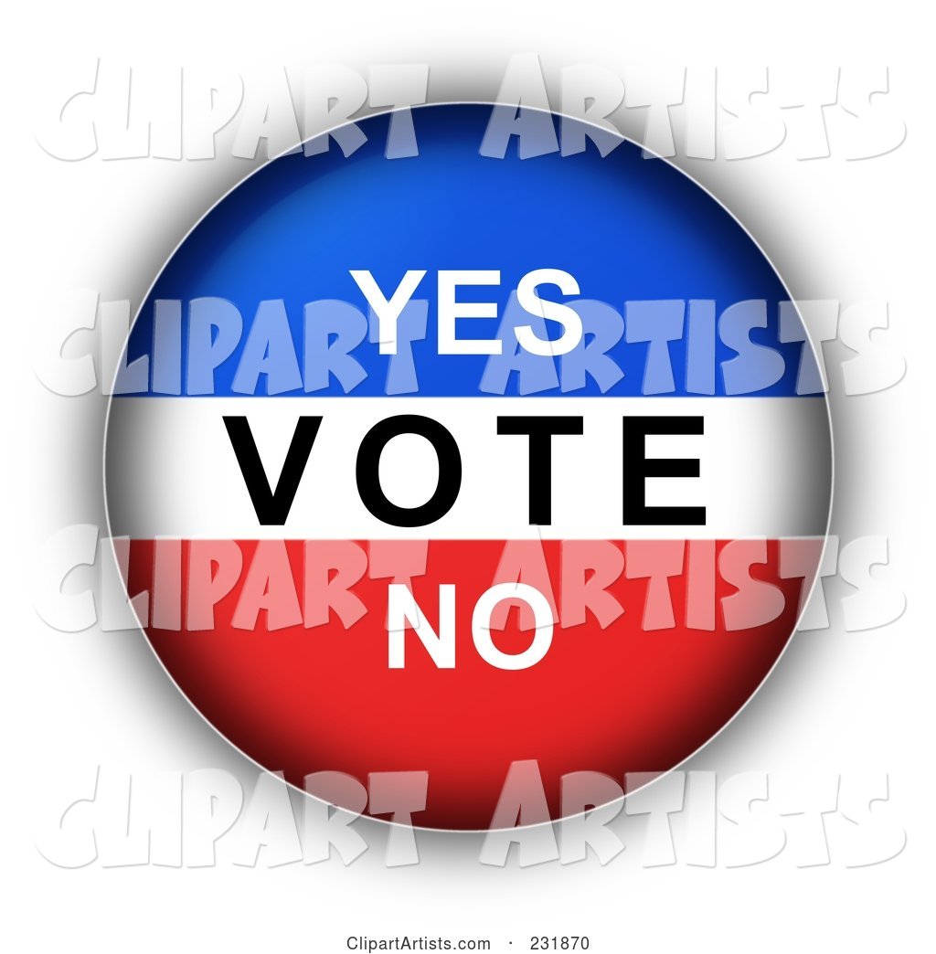 Red, White and Blue YES VOTE NO Button