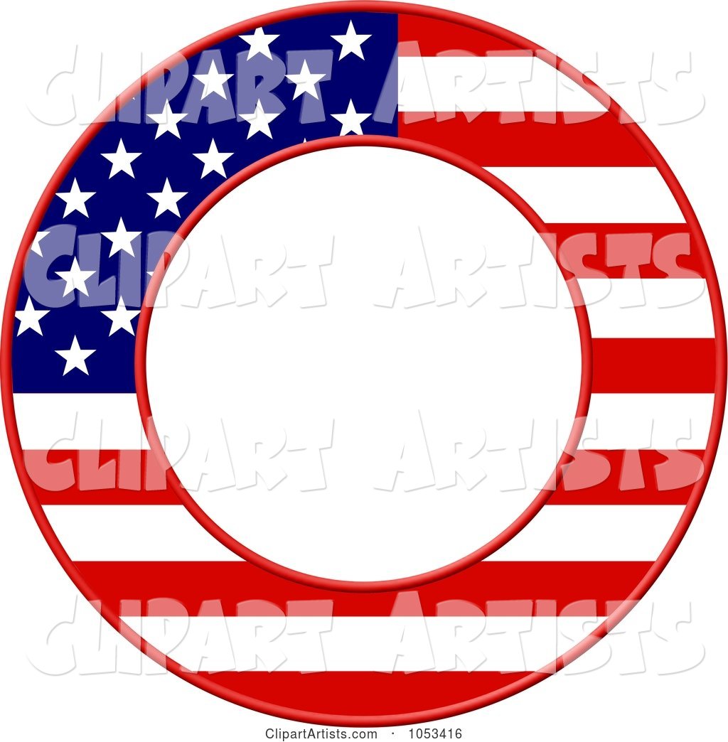 Round American Flag Border