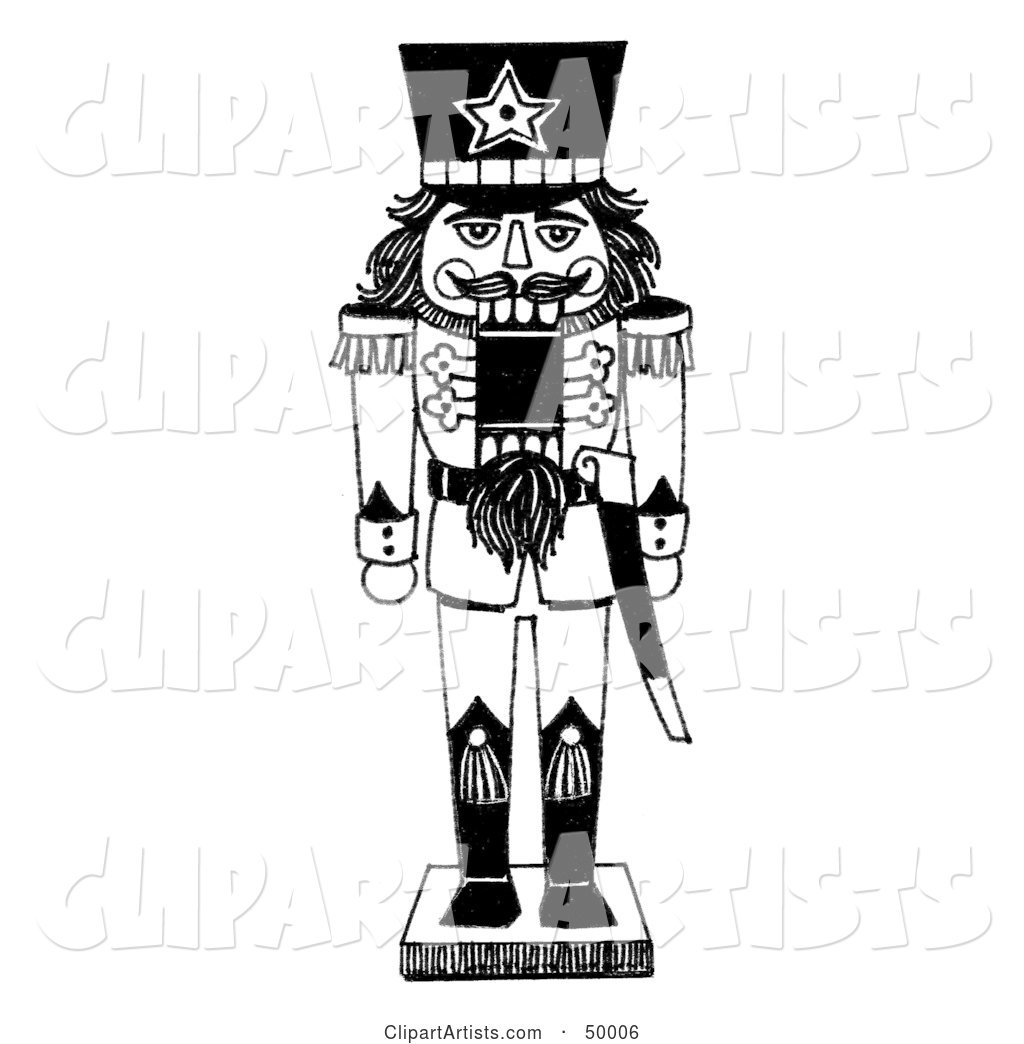 Soldier Nutcracker in Black and White