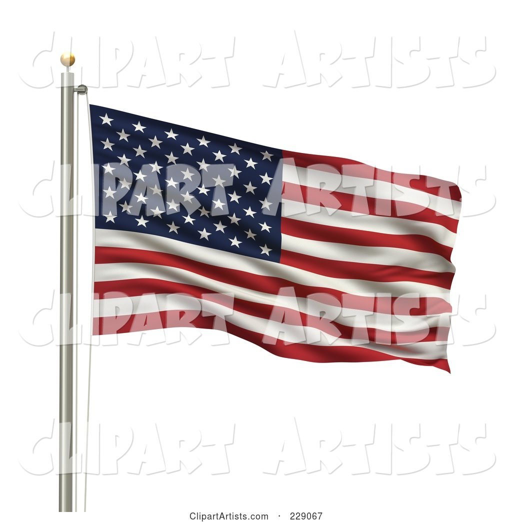 The Flag of Usa Waving on a Pole