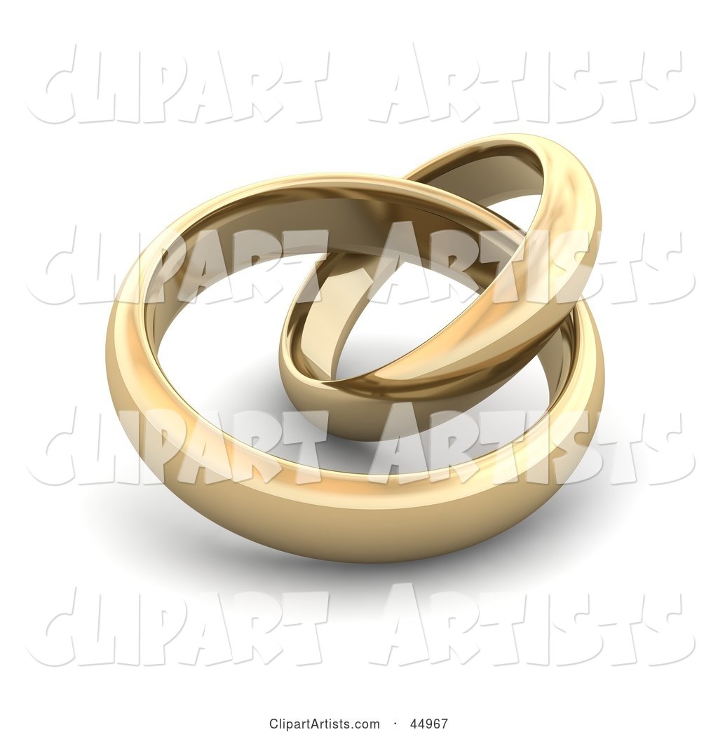 Two Entwined Golden Wedding or Engagement Bands