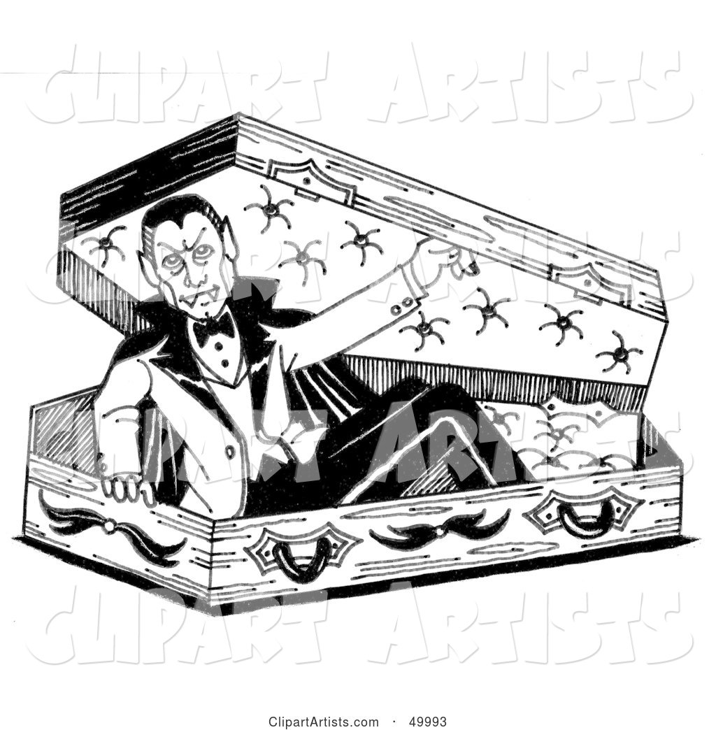 Vampire Emerging from His Coffin