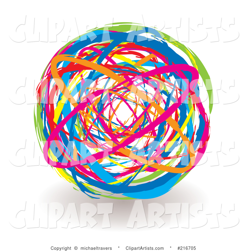 Vibrantly Colored Elastic Band Ball