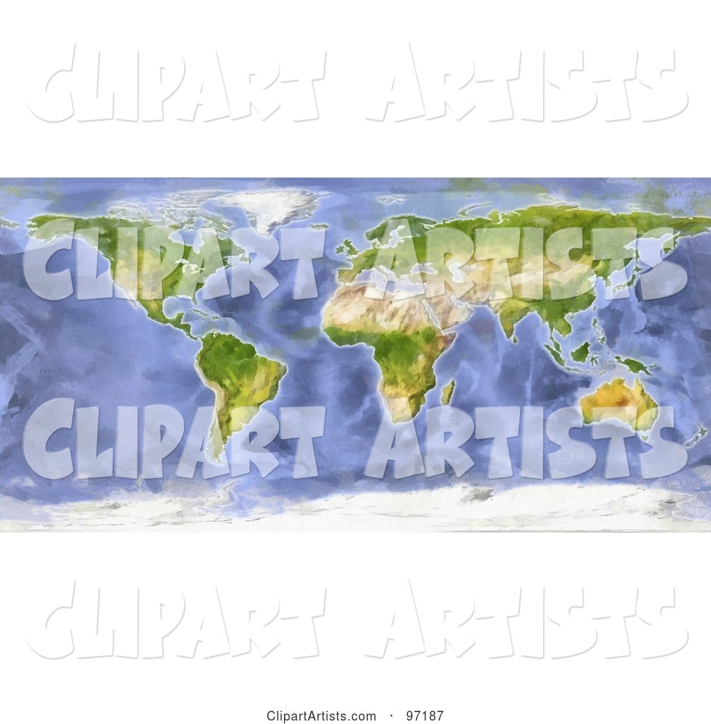 Water Color Styled World Map