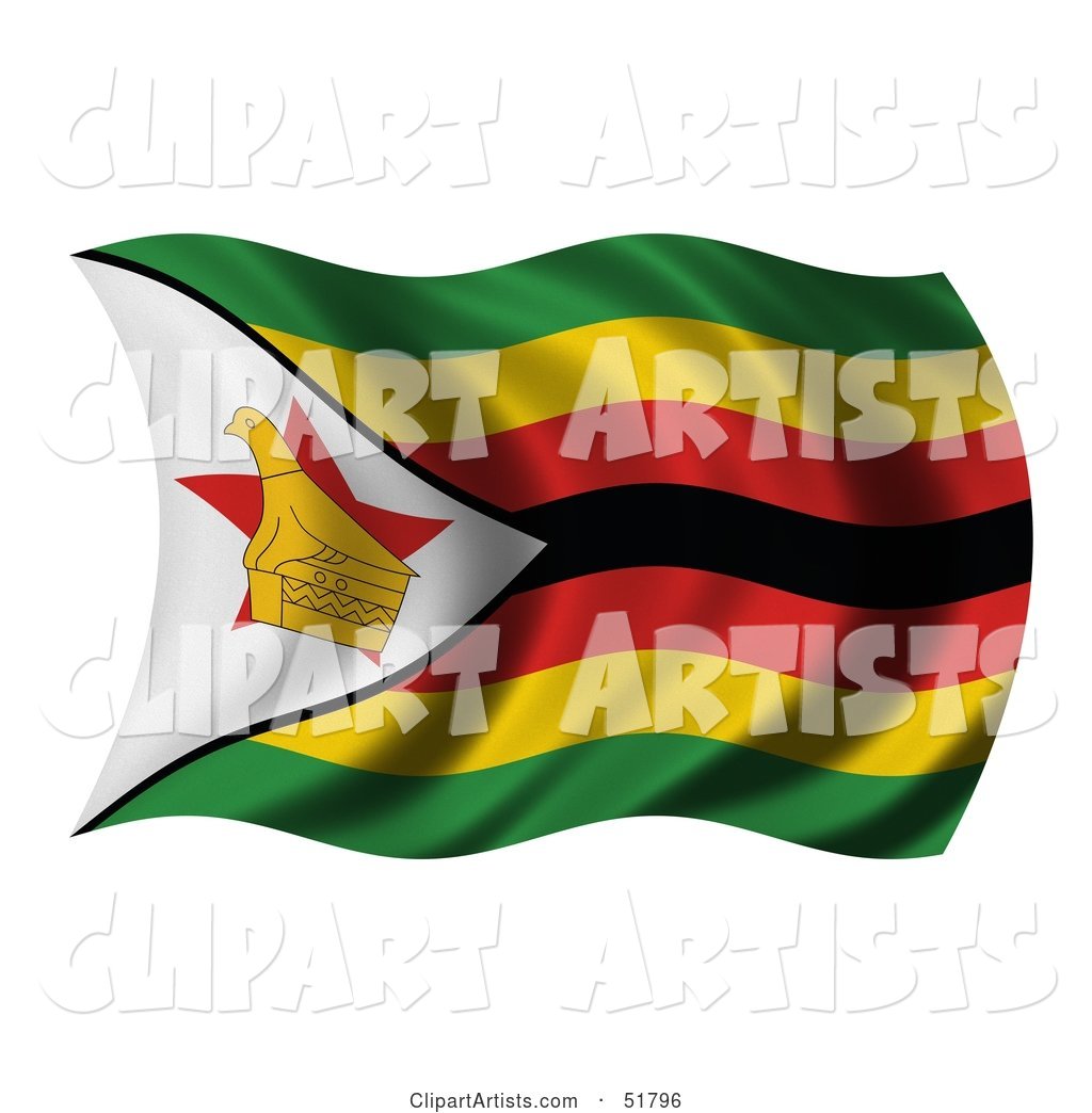 Wavy Zimbabwe Flag
