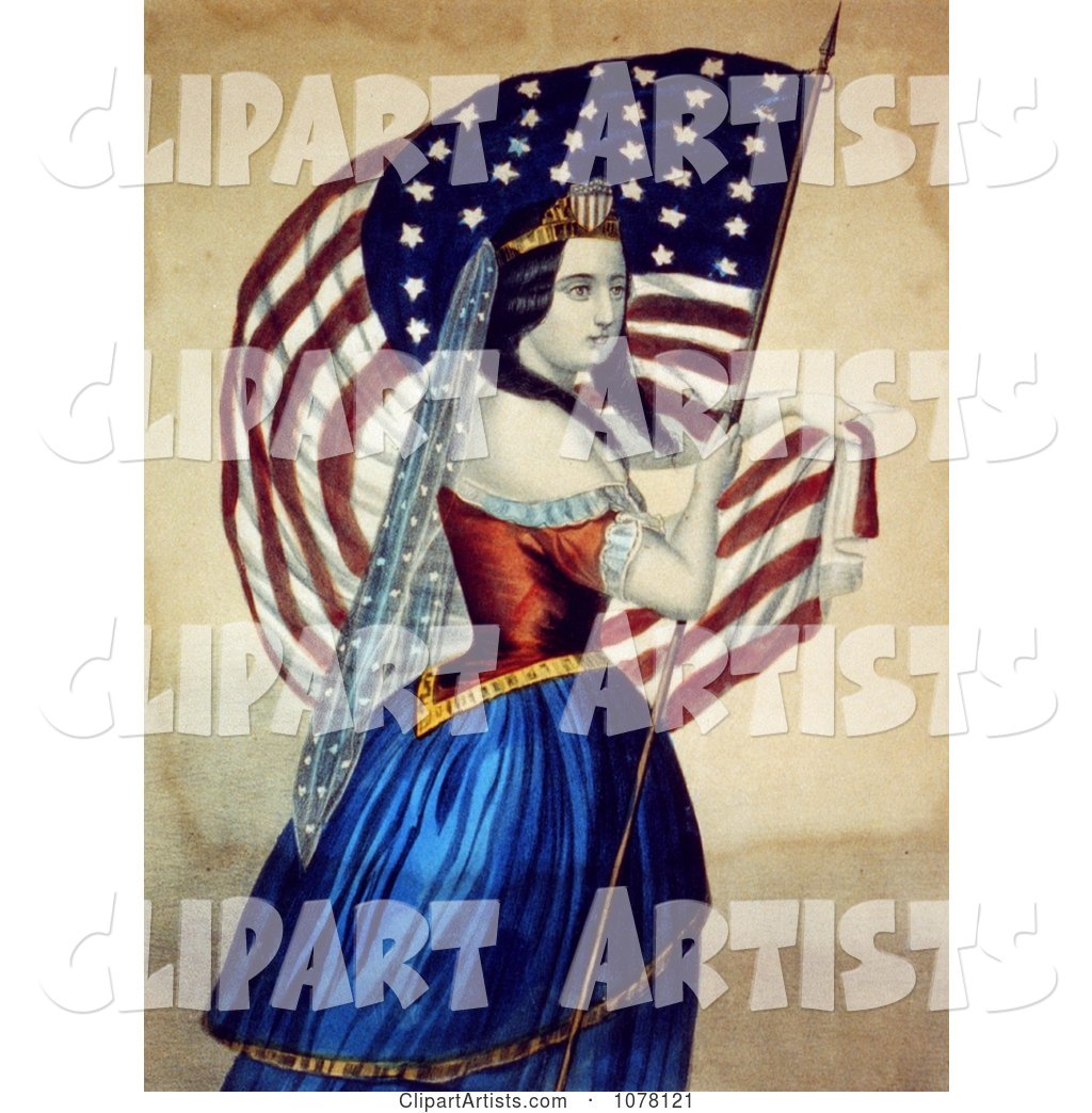 Woman Carrying the Star Spangled Banner