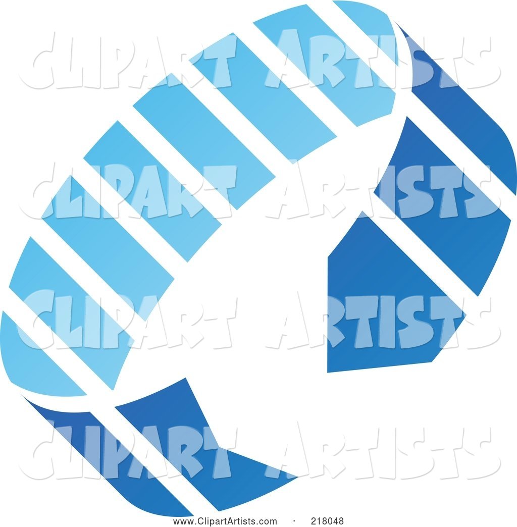 Abstract Blue Circle Arrow Logo Icon