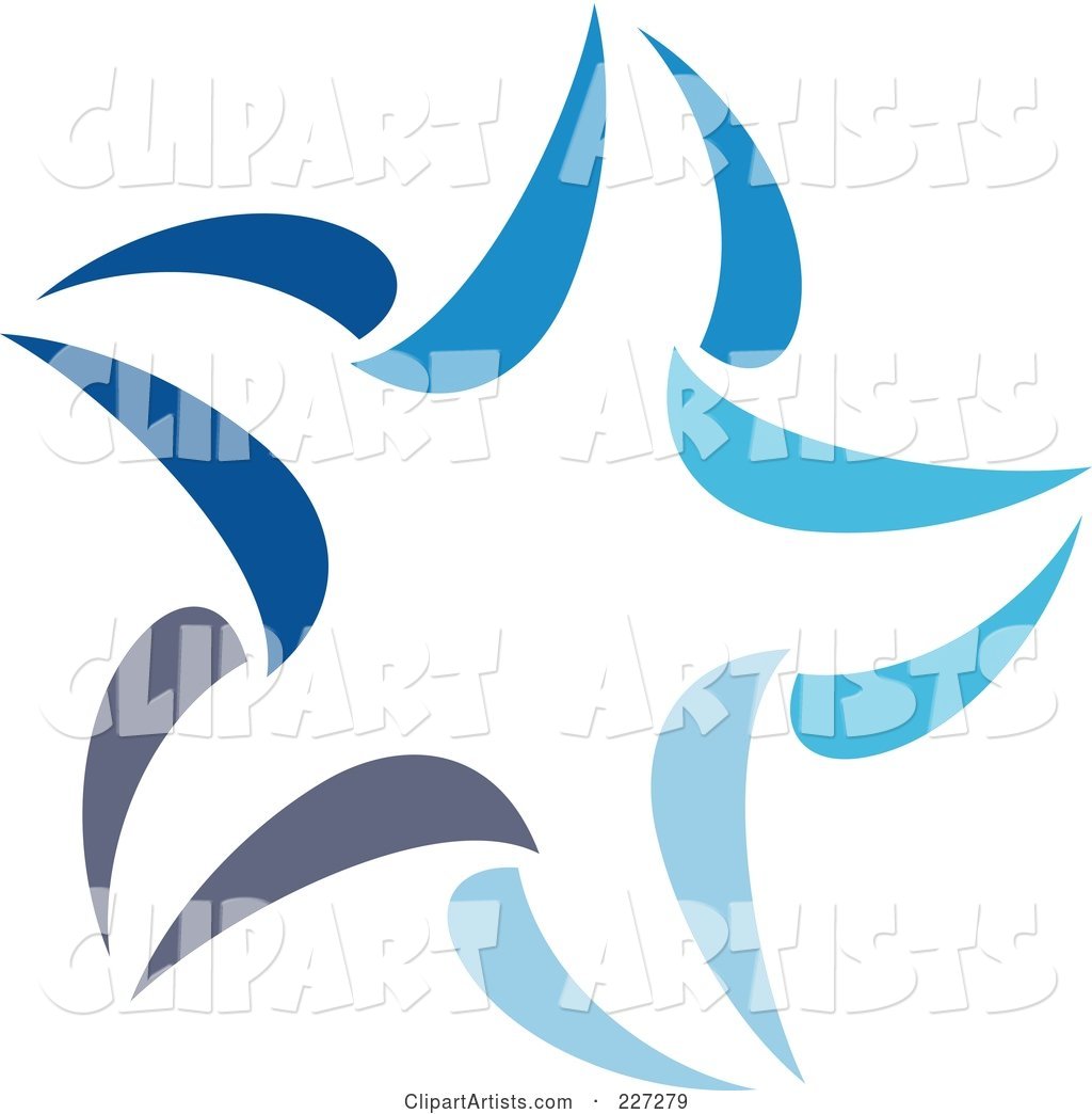 Abstract Blue Star Logo Icon - 14