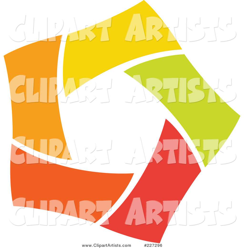 Abstract Orange, Green, Red and Yellow Star Logo Icon - 4