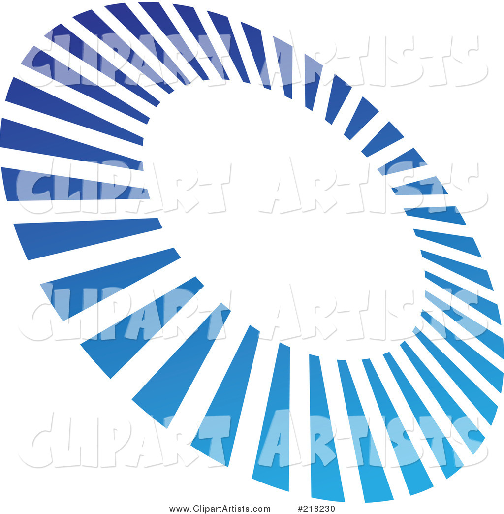 Abstract Tilted Blue Line Circle Logo Icon