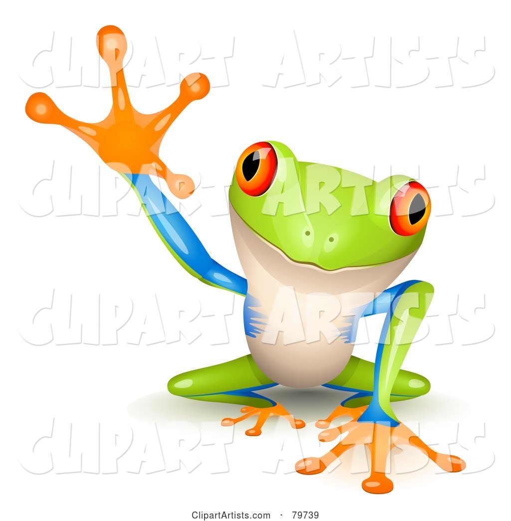 Adorable Tree Frog with a Raised Foot