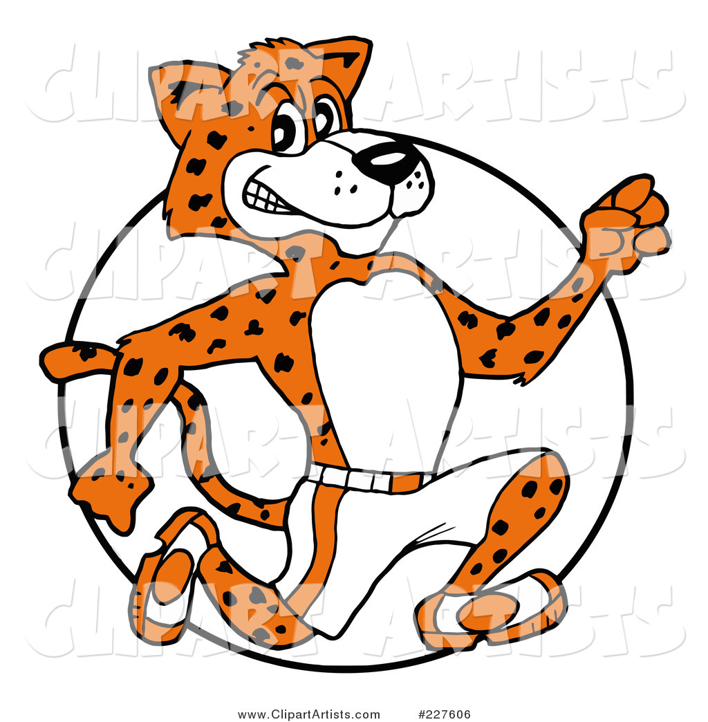 Athletic Cheetah Running in a Circle