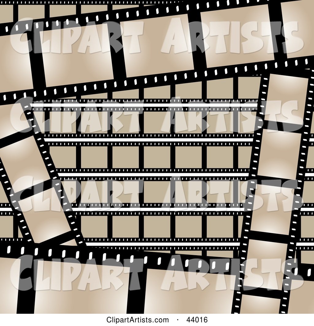 Background of Beige and Black Film Strips