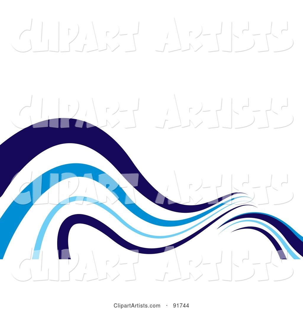 Background of Blue Waves on White - Version 3