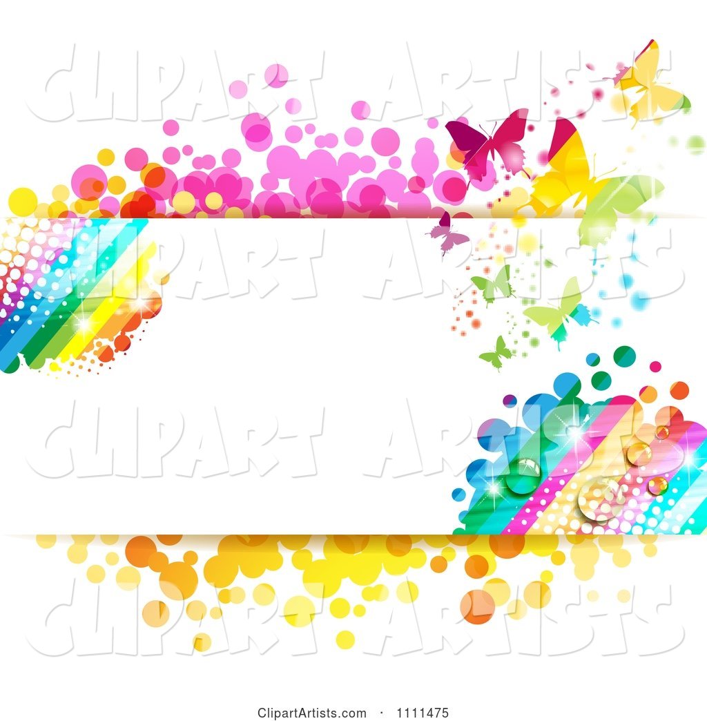 Background of Butterflies and a Rainbow 5