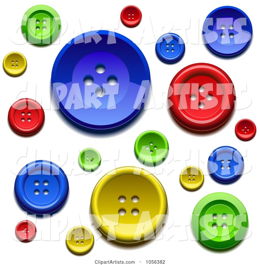 Background of Colorful Sewing Buttons