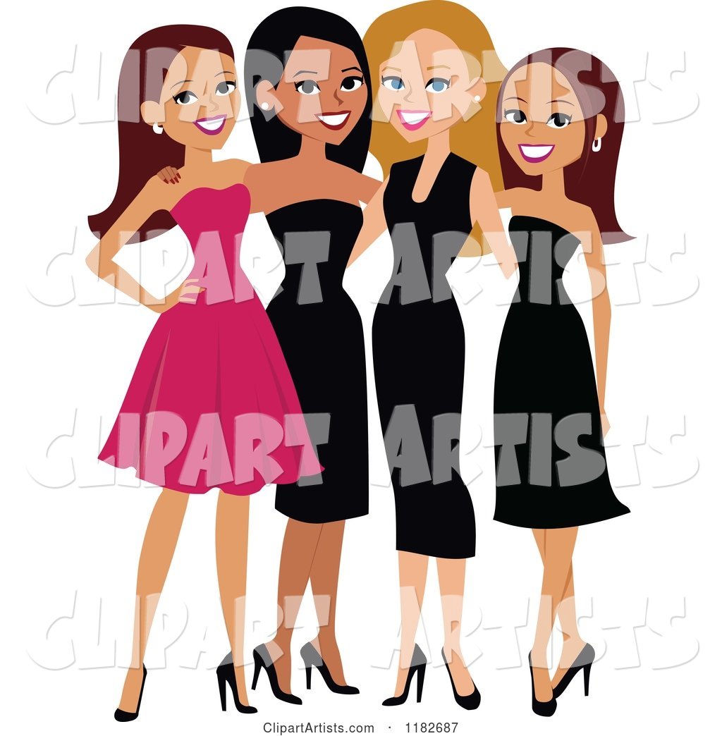 Beautiful Diverse Ladies in Formal Dresses
