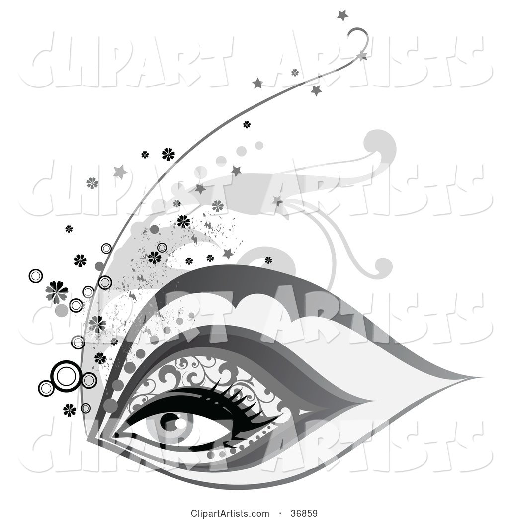 Beautiful Woman's Eye with Elegant Makeup