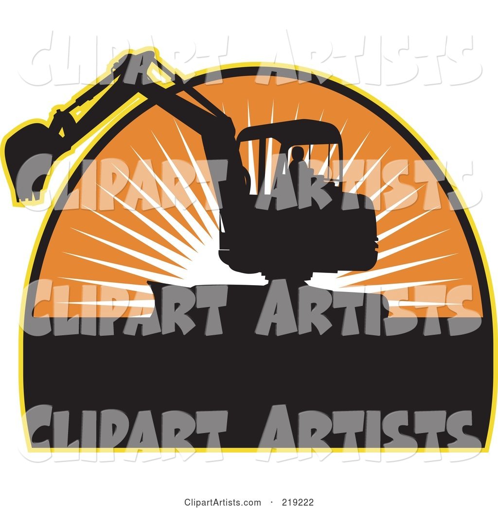 Black and Orange Excavator Logo