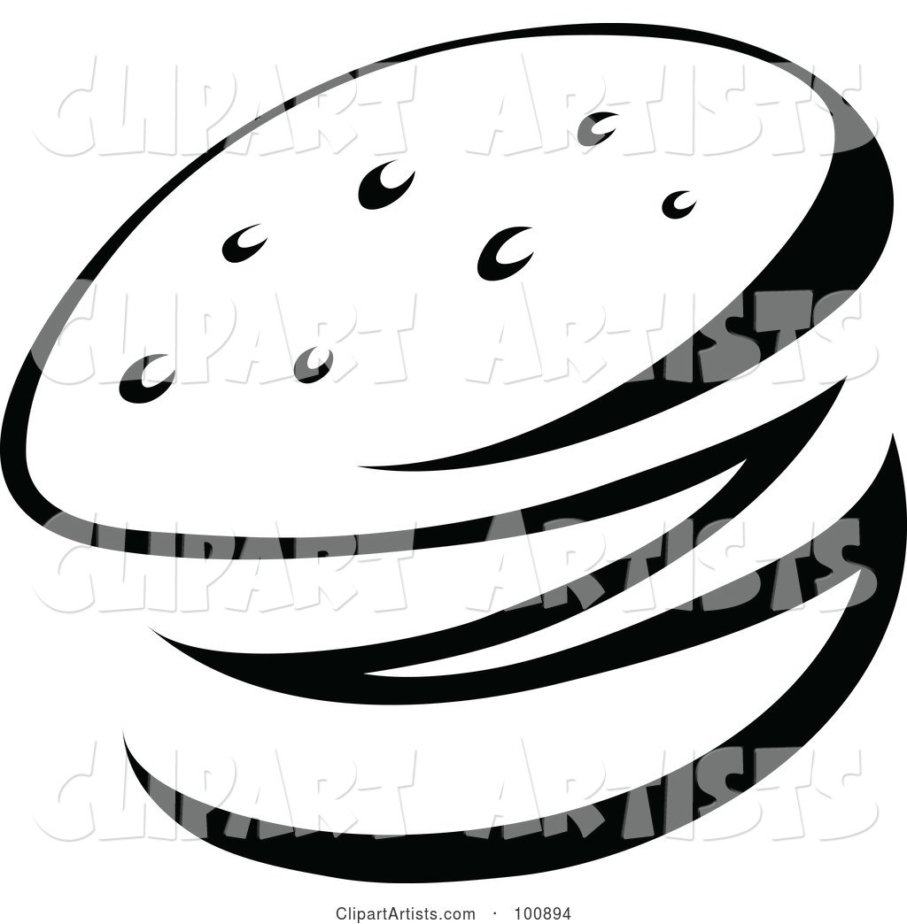Black and White Abstract Hamburger