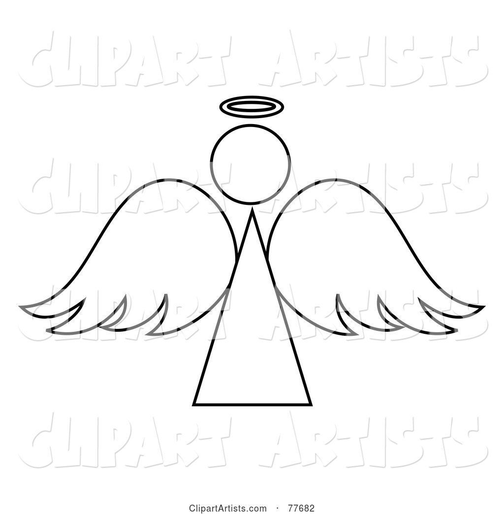 Black and White Angel Outline